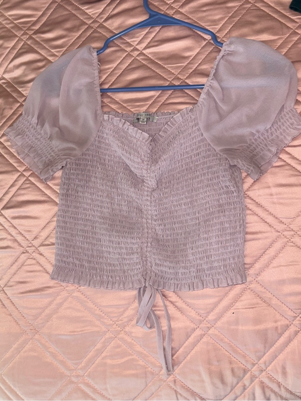 Women's Puff Sleeve Top - Light Lavender